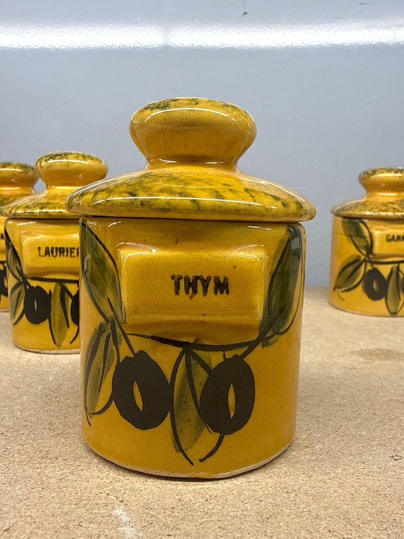 Pots à épices – Vallauris – Conservation – Jaune olives