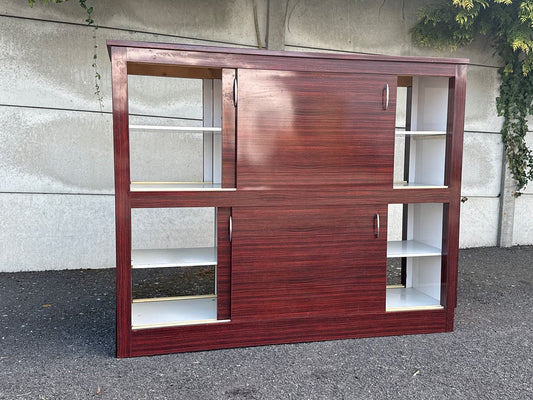 Meuble de rangement – Vintage – Organiseur – Portes coulissantes bois