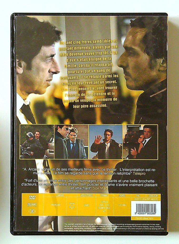 Dvd Comme les 5 doigts de la main Alexandre Arcady