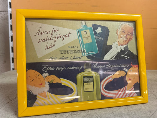 Affiche publicitaire – Gahns – Décoration – Vintage cadre jaune