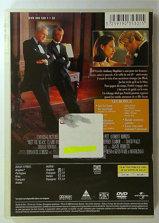Dvd Rencontre avec Joe Black brad Pitt Anthony Hopkins