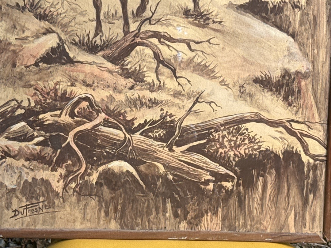 Tableau – Dufresne – Peinture – Bouquetins en montagne