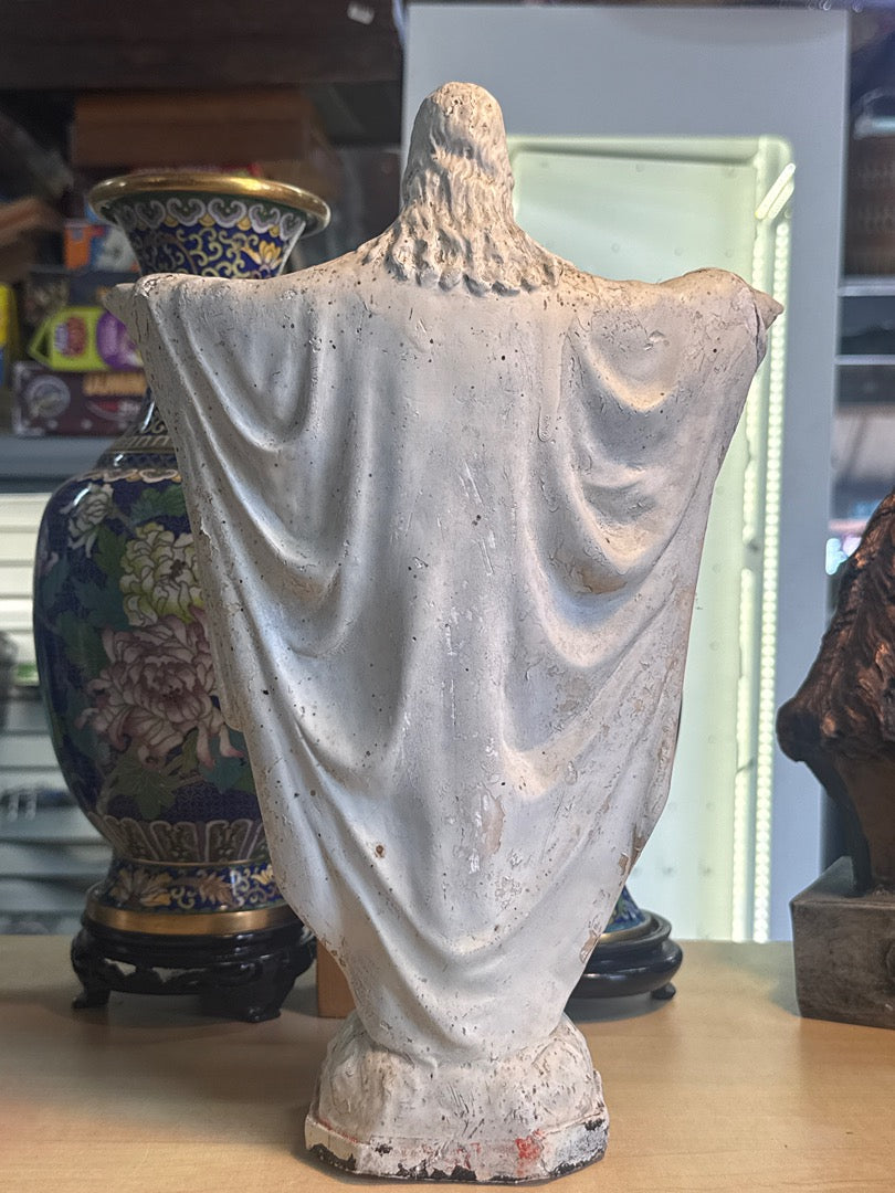 Statue Christ – Sacré-cœur – Ornement – Plâtre ancien
