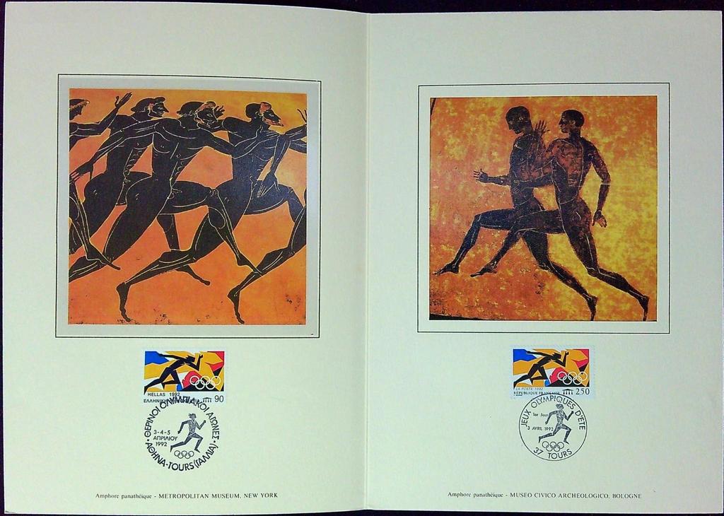 Jeux Olympiques 1992 Enveloppe Dépliant Timbre 1er jour Encart Fdc Yvert et Tellier