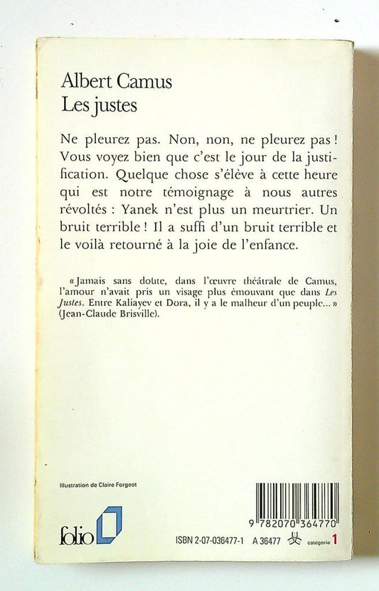 les justes - Albert Camus - Edition Folio