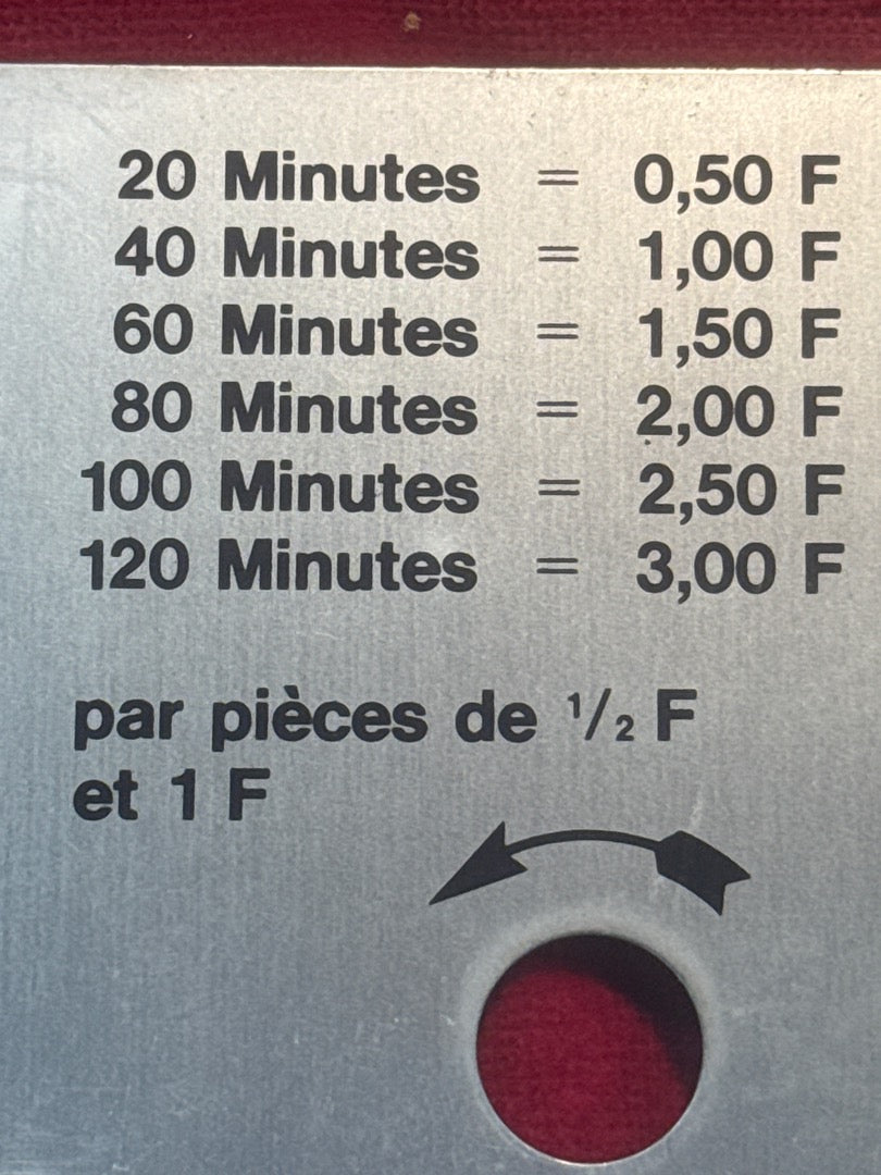 Plaque de parcmètre – Jaeger – Vintage – Objet de collection