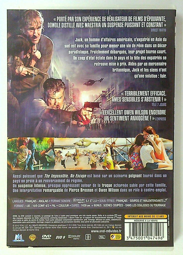 Dvd No Escape Owen Wilson Pierce Brosnan