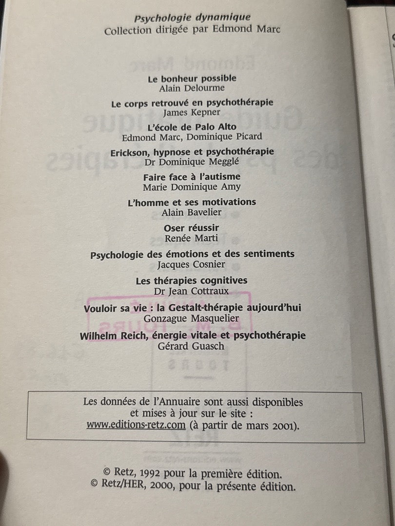 Livre – Edmond Marc – Psychologie – Guide pratique