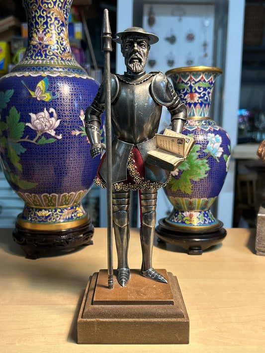 Figurine Don Quichotte – Vintage – D coration – M tal et bois