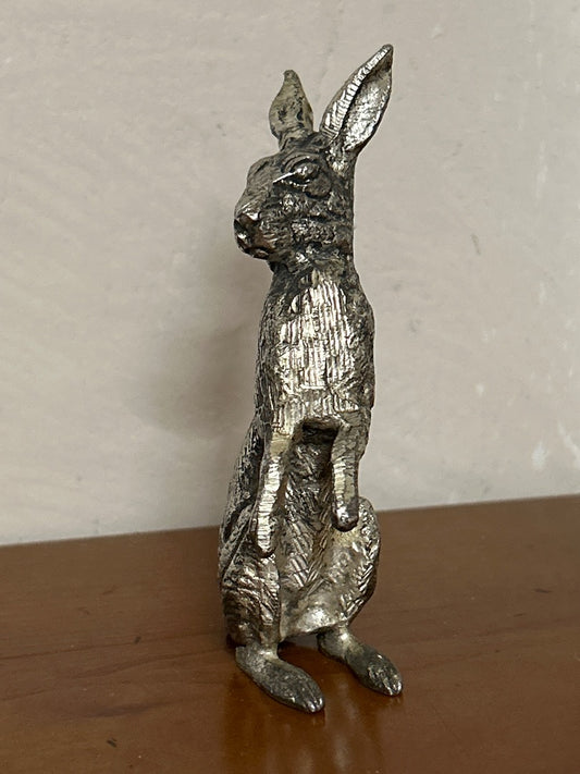 Statuette lièvre – Vintage – Décoration – Métal argenté