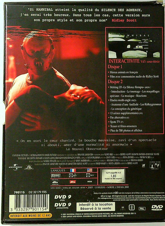 Dvd Hannibal - Édition Double Disque - Ridley Scott