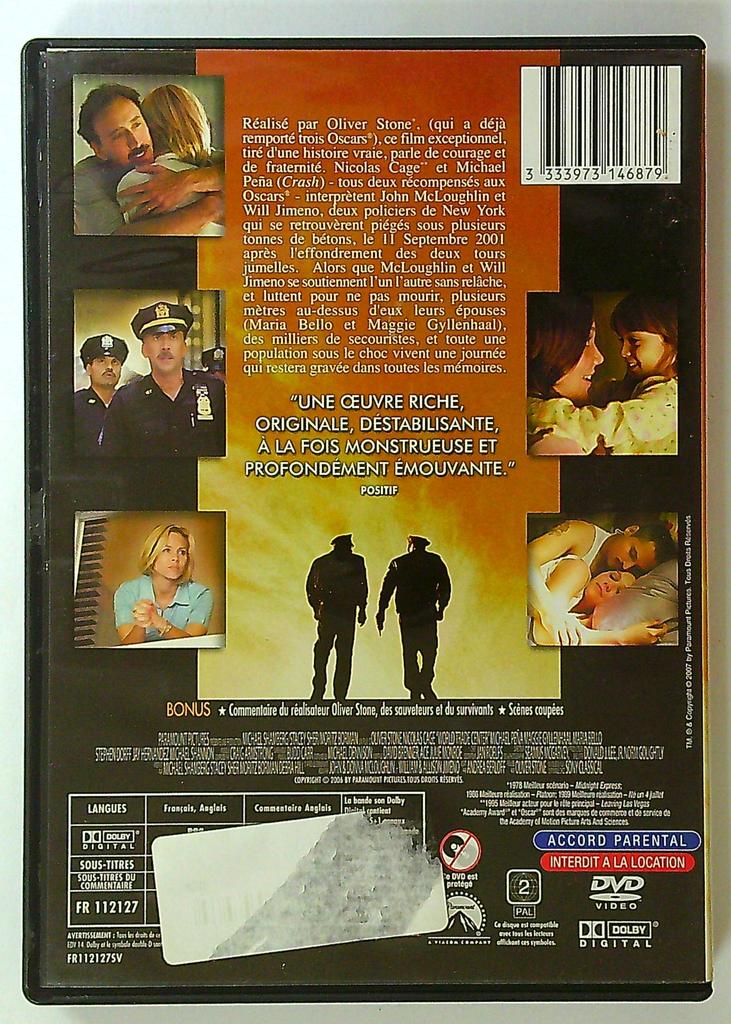 Dvd World Trade Center film Drame Oliver Stone