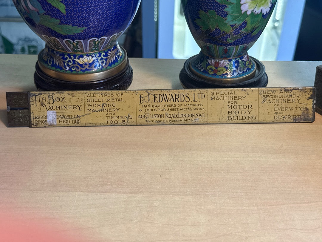 Règle à calcul – F.j. Edwards Besco – Outil de mesure – Métal vintage