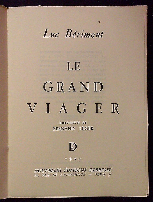 Livre Luc Bérimont – Debresse – Livre – Le Grand Viager 1954
