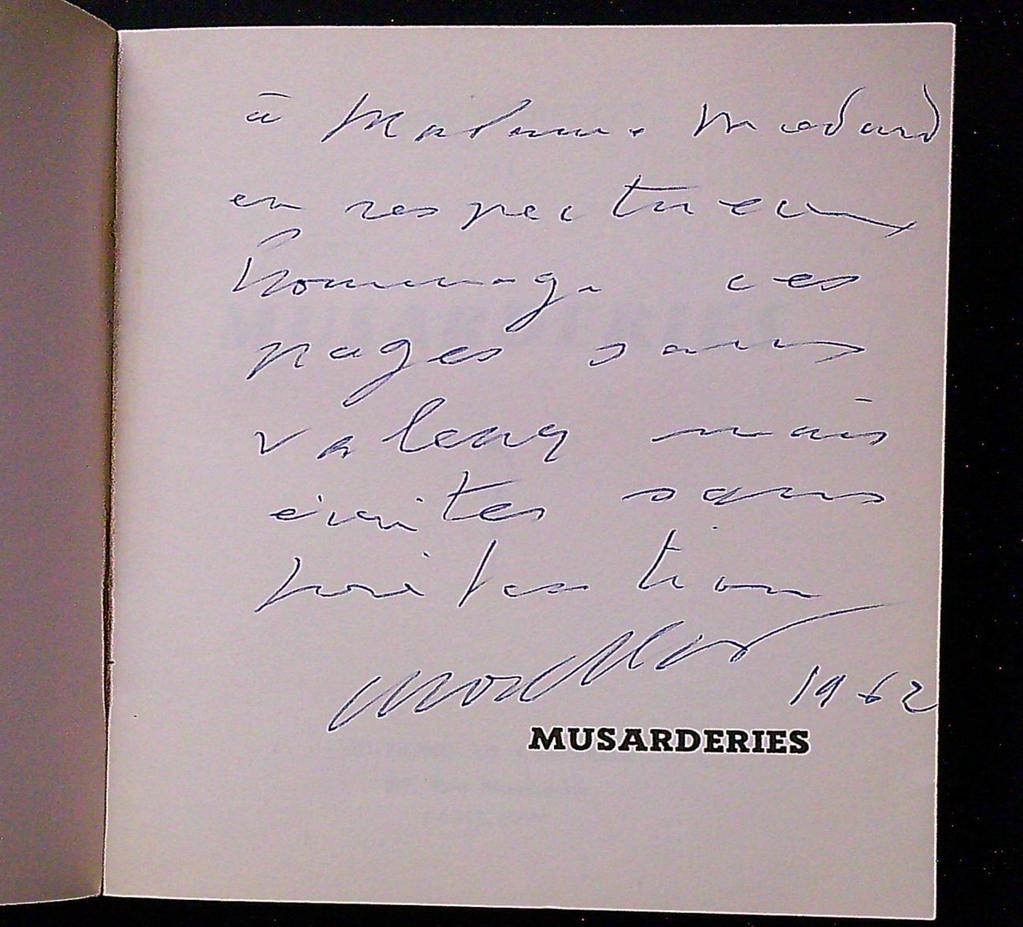 Livre – Charles Morellet – Musarderies – Envoi autographe