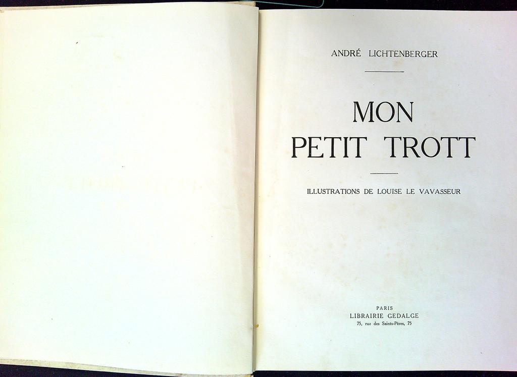 Livre – Mon Petit Trott – Enfant – Illustré Gedalge 1954