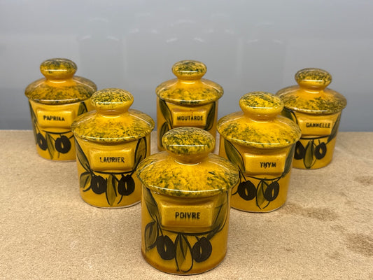 Pots à épices – Vallauris – Conservation – Jaune olives