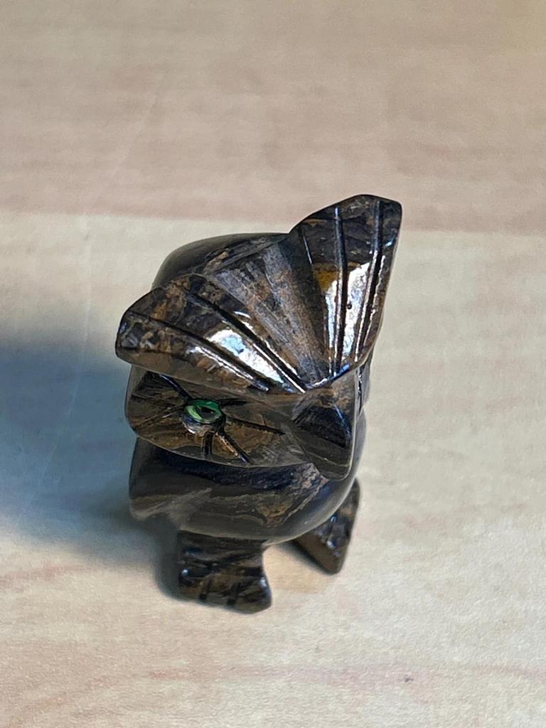 Statuette sculpté Chouette / Hibou en pierre naturelle