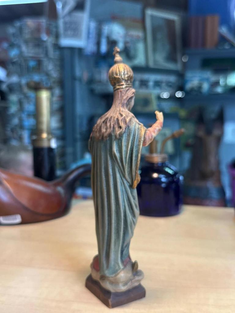 Statuette – Vierge Marie À L'enfant – Sculpture En Bois