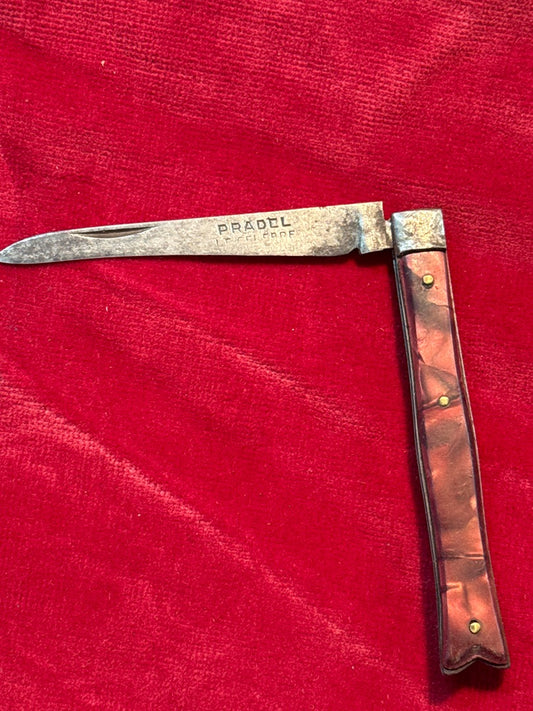 Couteau de poche – Pradel – Chasse – Manche rouge vintage