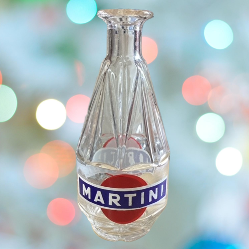 Bouteille, carafe en verre vintage, Publicitaire Martini