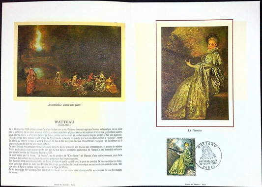Watteau Enveloppe Dépliant Timbre 1er jour Encart Fdc Yvert et Tellier