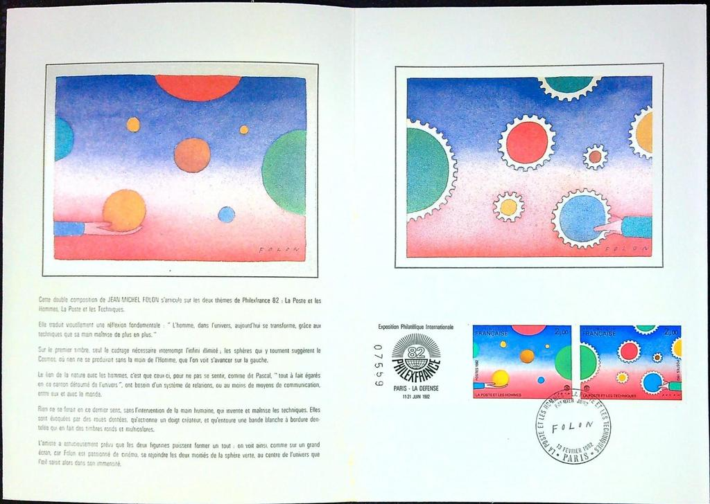 Folon Cnit Enveloppe Dépliant Timbre 1er jour Encart Fdc Yvert et Tellier