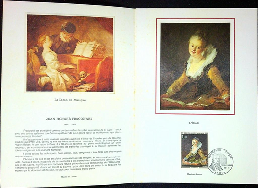 Fragonard Enveloppe Dépliant Timbre 1er jour Encart Fdc Yvert et Tellier