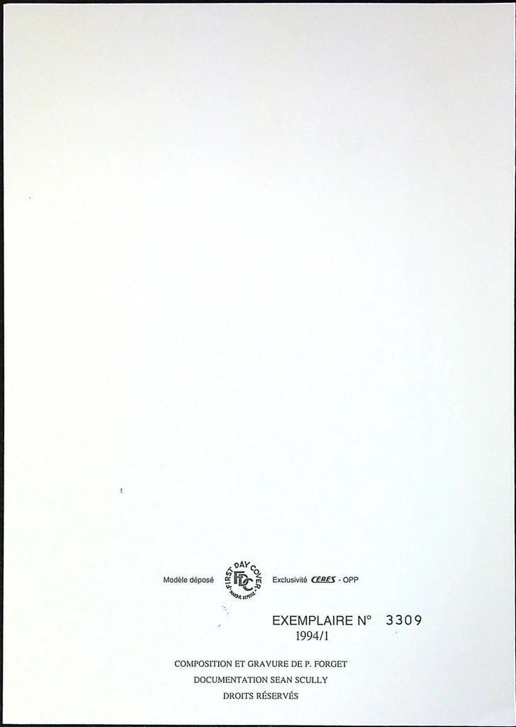 Art Contemporain Europe Sean Scully Enveloppe Dépliant Timbre 1er jour Encart Fdc Yvert et Tellier