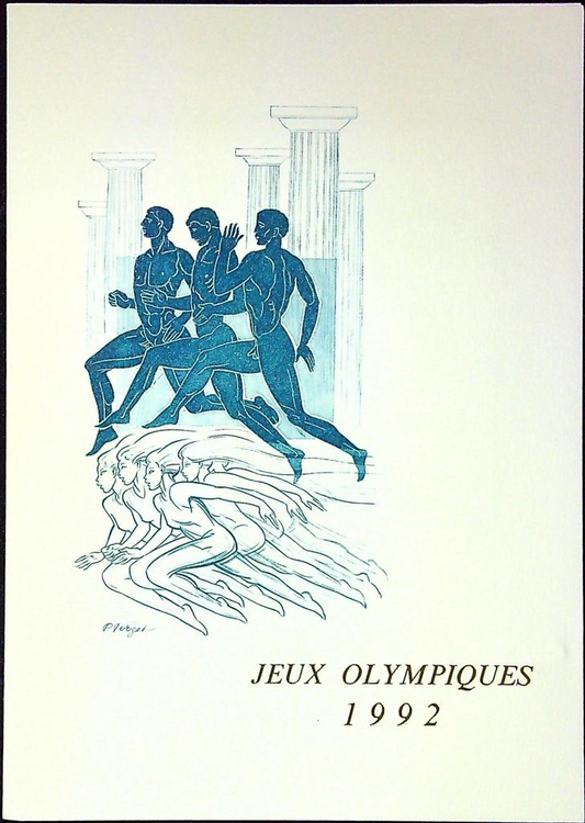 Jo Jeux Olympiques 1992 Enveloppe Dépliant Timbre 1er jour Encart Fdc Yvert et Tellier
