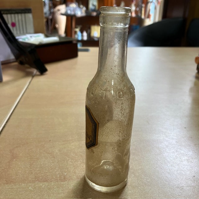 Ancienne Petite Bouteille En Verre, Etiquette Acide Chlorhydrique, Apothicaire