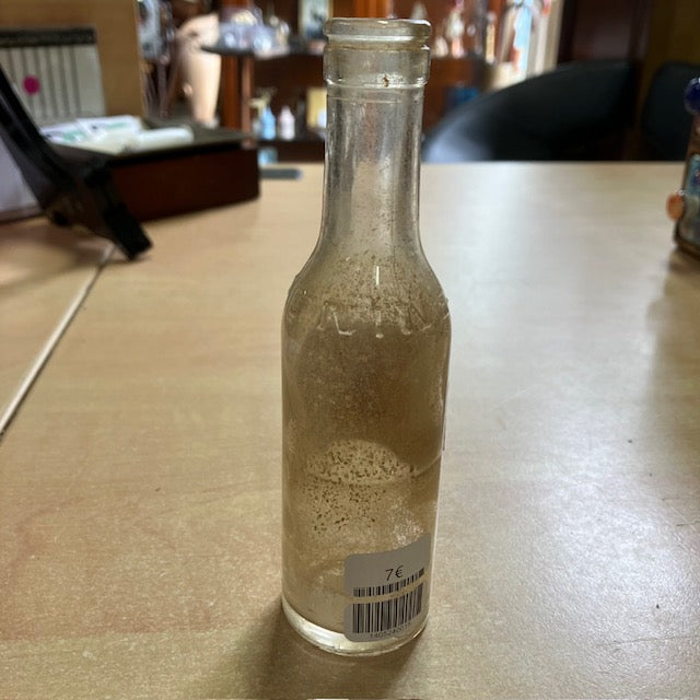 Ancienne Petite Bouteille En Verre, Etiquette Acide Chlorhydrique, Apothicaire