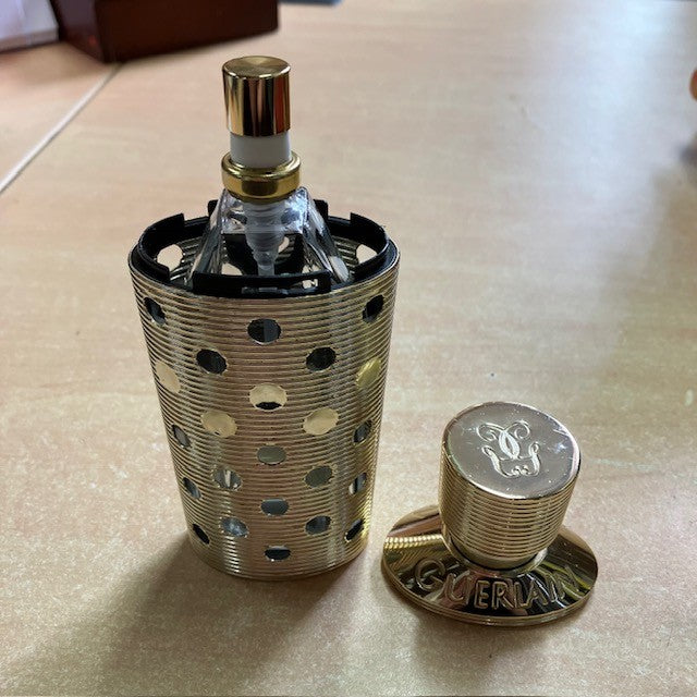 Etui Doré Pour Flacon Guerlain Avec Flacon Parfum Shalimar