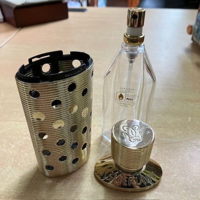 Etui Doré Pour Flacon Guerlain Avec Flacon Parfum Shalimar