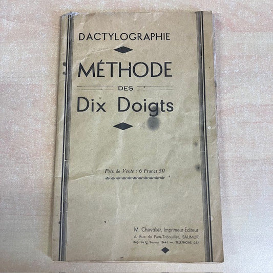 Livre  Dactylographie Méthode Des Dix Doigts