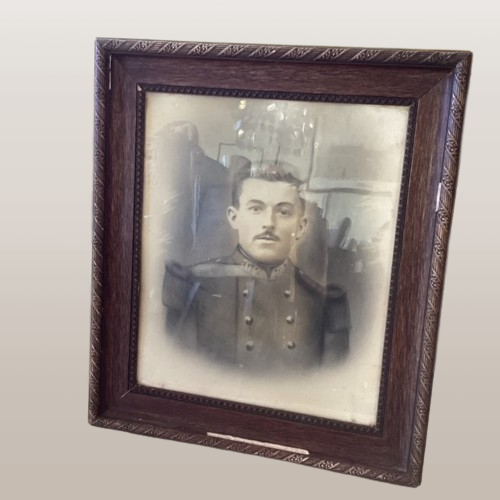 Tableau Photographie Portrait Ancien Militaire 102 Régiment D'infanterie D'un Homme