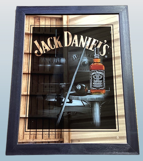 Tableau / Cadre En Plastique Noir, Miroir Jack Daniel's