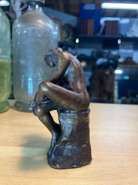 Statue Antiquité Bronze Femme Nue S'essuyant le Pied Dalou