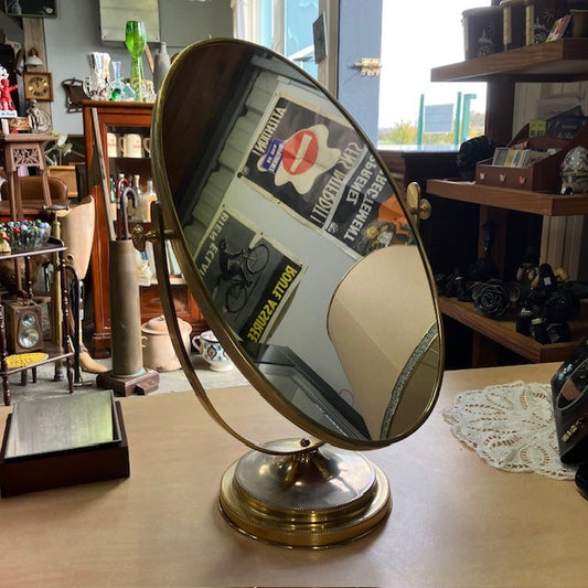 Miroir Psyché De Table En Laiton Dorée