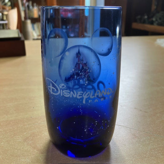 Verre Vintage Bleu Publicitaire Disneyland Paris Année 2000