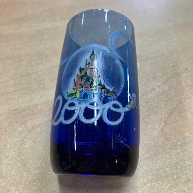 Verre Vintage Bleu Publicitaire Disneyland Paris Année 2000