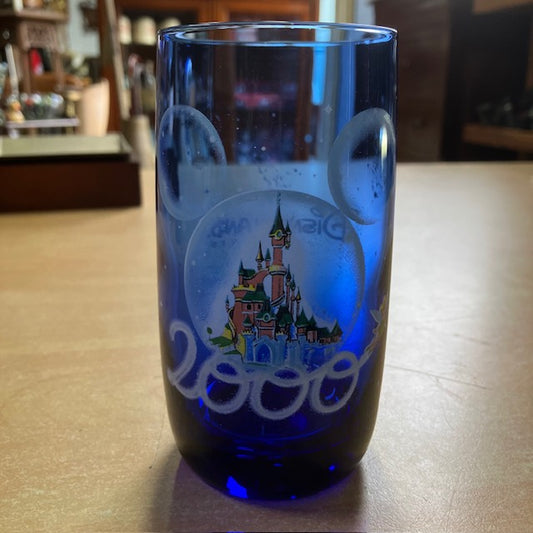 Verre Vintage Bleu Publicitaire Disneyland Paris Année 2000
