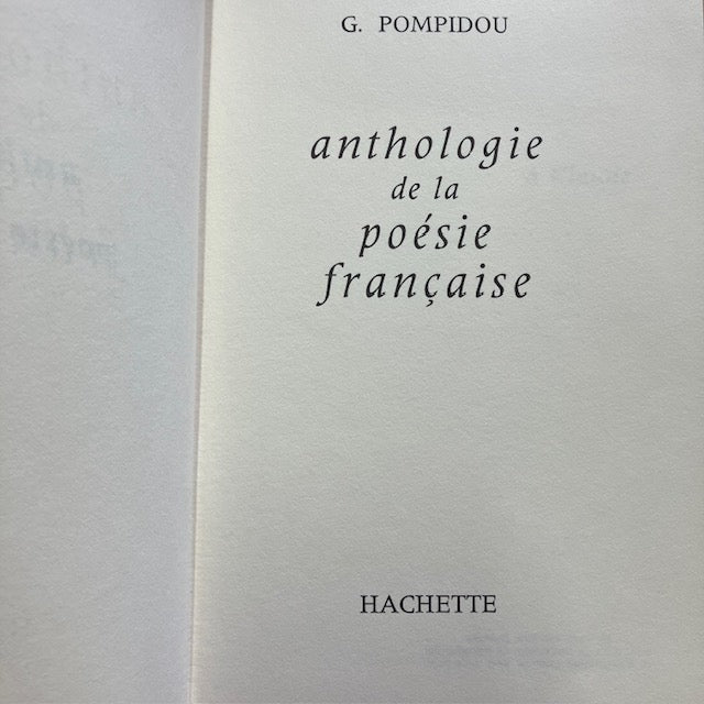 Livre Anthologie De La Poésie Française De Georges Pompidou