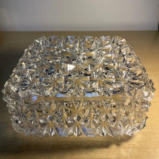 Plafonnier carré ERCO en verre à motifs étoilés en relief