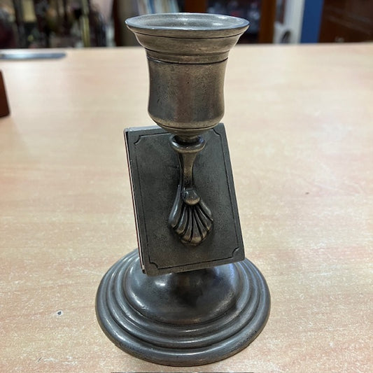 Bougeoir en Etain Porte Allumettes