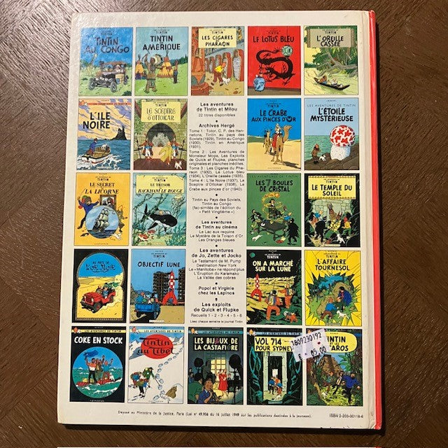 Bande Dessinée Tintin Coke En Stock