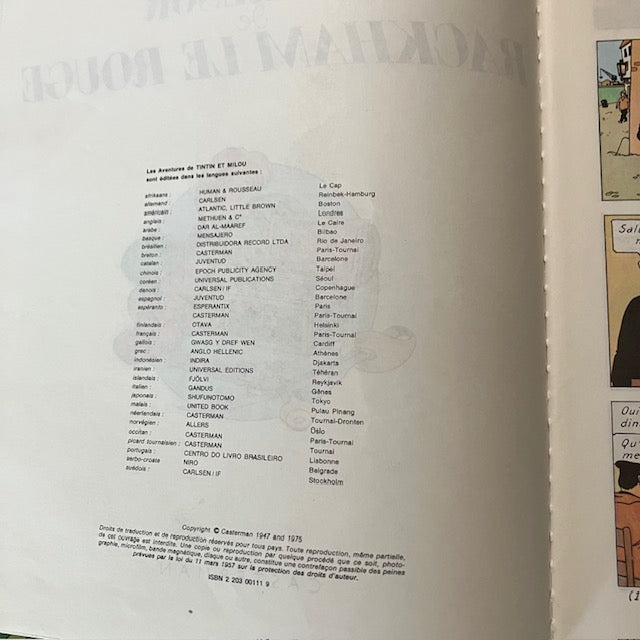 Bande Dessinée Tintin Le Trésor De Rackham Le Rouge