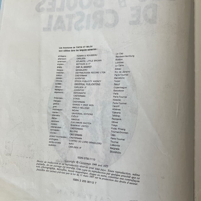 Bande Dessinée Tintin Les 7 Boules De Cristal