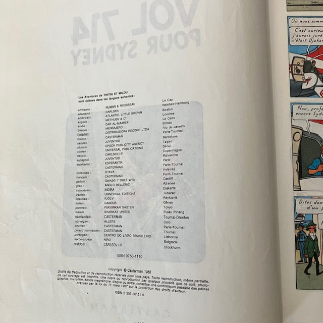Bande Dessinée Tintin Vol 714 Pour Sydney