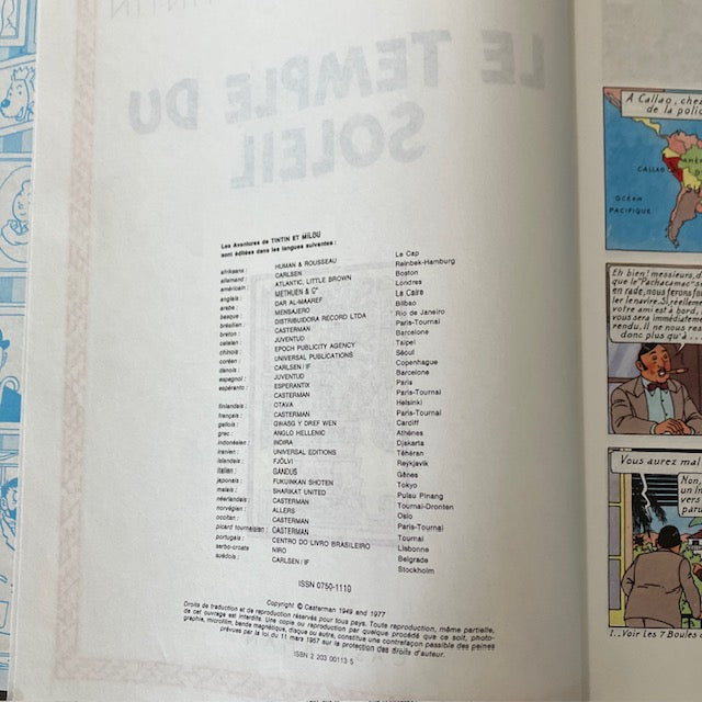 Bande Dessinée Tintin Le Temple Du Soleil